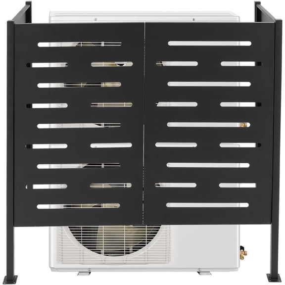 Air Conditioner Fence Trash Can Fence, Panels Pool Equipment Enclosure, Iron Privacy Fences Panel for Outside Privacy Screens, 48.03 x 22.05 x 48.03 Inches, Black