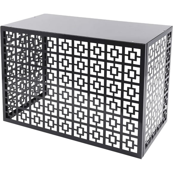 Air Conditioner Fence for Outside 43.31''x21.65''x31.5'' Air Conditioner Cover Screen for Outside Unit, Dark Grey Aluminium Alloy Privacy Fence Cover