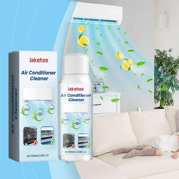 Air Conditioner Foam Cleaner 100ml HVAC Coil Cleaner Spray Deep Decontamination AC Indoor Unit Cleaning Solution Heat Sink Foam Odor Removal No-Rinse Home Split System Maintenance