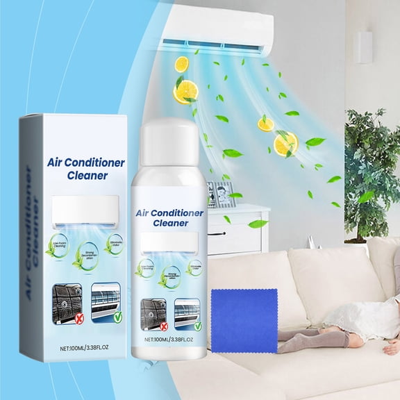 Air Conditioner Foam Cleaner, AC Coil Dirt Remover, No Rinse for Indoor Unit Filter Home Office, 3.38 fl oz