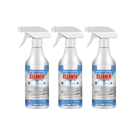 Air Conditioner Foaming Cleaner, 60ml No Washing Air Conditioner Foaming Coil Cleaner Spray, All-purpose Household Bubble Cleaner, Multi-Purpose Removal of Peculiar Smell Home Office Cleaner (3PCS)