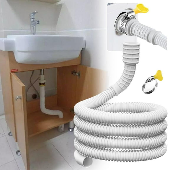 Air Conditioner Hose | Mobile AC & Dehumidifier Drainage | Flexible Leak-Resistant PE Rubber Material | 25mm Inner Diameter | Connection Clip Included | Versatile for Air Conditioners