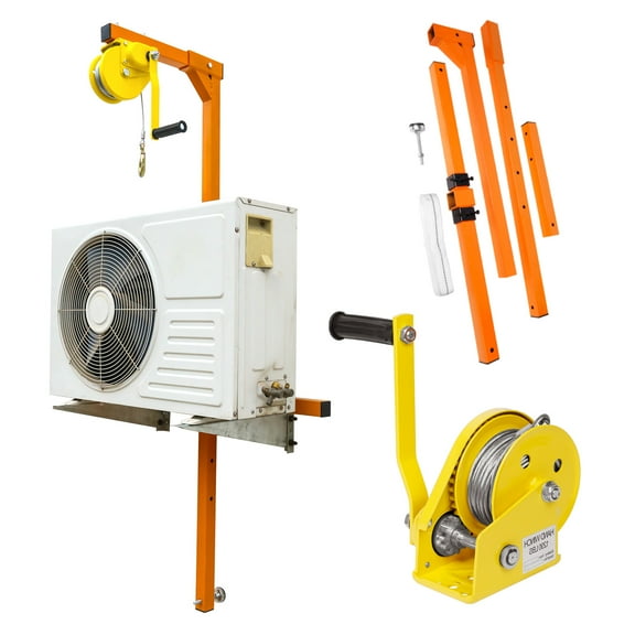 Air Conditioner Installation Tools, 1500 LBS Heavy Duty AC Lift, All-Weather Bracket with 50ft Rope for Warehouse Industrial
