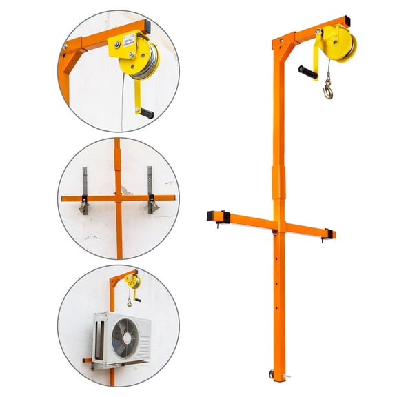 Air Conditioner Installation Tools, 1500 LBS Outdoor AC Installation Lift, Air Conditioner Lifting Tool with Manual Winch for Warehouse Industrial