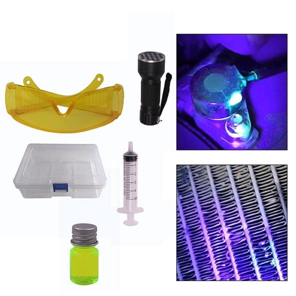 Air Conditioner Leak Detection, AC Leak Detector Kit, LED Car AC UV Dye Leak Detector Kit Oil Dye Leak Detector Automotive Professional Tool