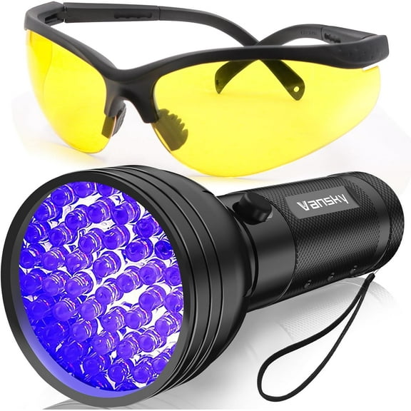 Air Conditioner Leak Detector: Professional Car Tool 68 LED Automotive AC UV Dye Detection Kit with Protective Glasses