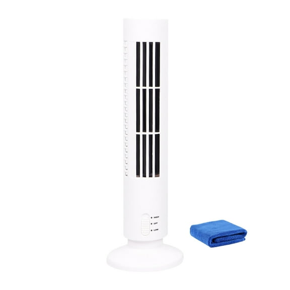 Air Conditioner Portable,Desktop Tower Fan,Portable Fan Conditioner with Two Speeds Simulates Natural Wind To Bring Cool And Soothing Feel Suitable For Home(White+Towel 13*4in)from ANMUYUM