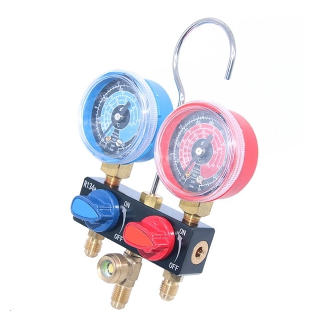 AC Manifold Gauge Set - 500psi Refrigerant Pressure Gauge With Visual Mirror For HVAC Repair