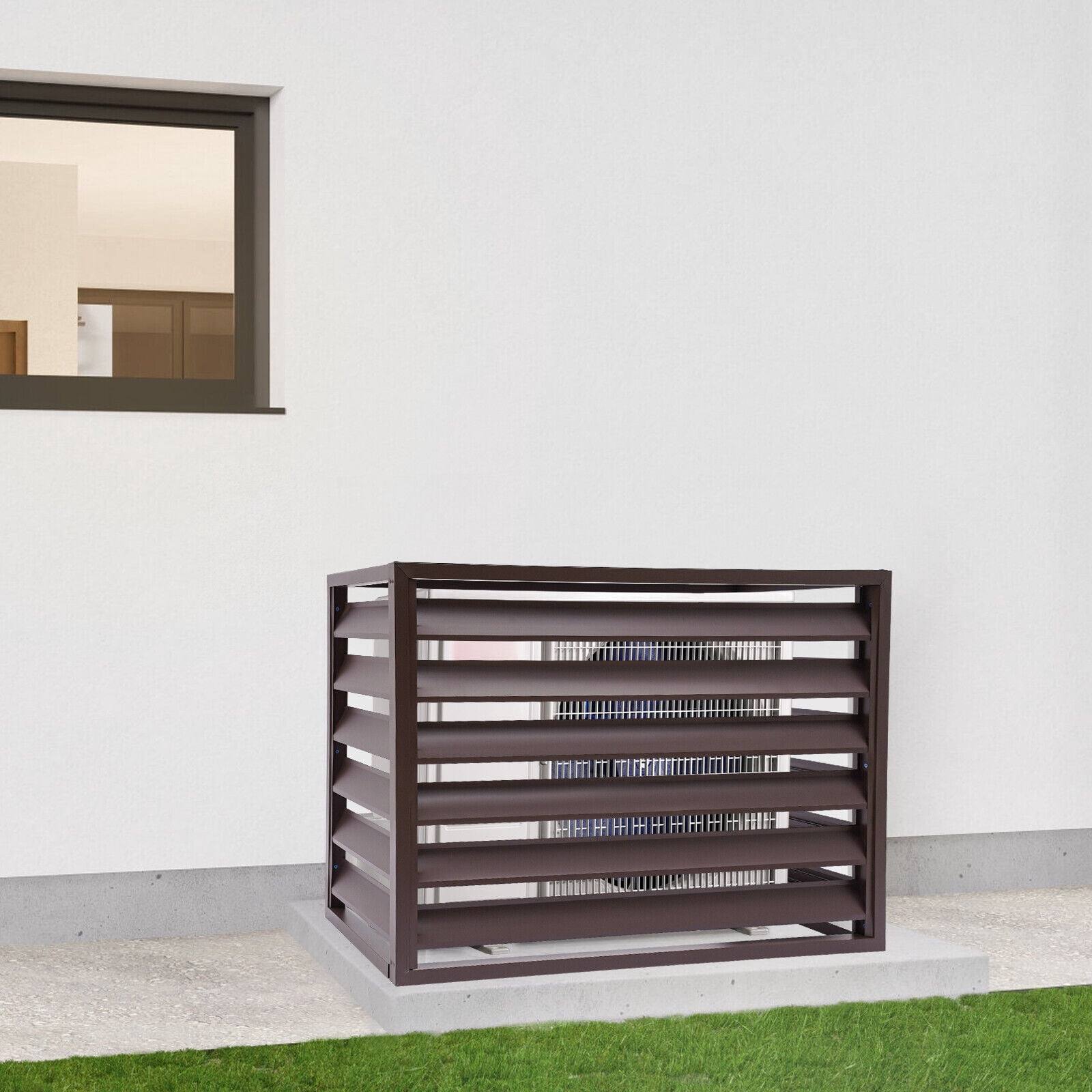 Ac Machine Screen Air Conditioner Screen Aluminum Alloy Coffee Color Air Conditioner ...