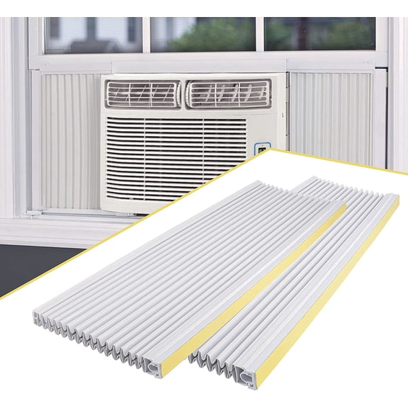 Air Conditioner Side Panel Kit for Window AC Units, Fits Up to 17" H x 10" W,Double Layers Window AC Side Panels Kit for Window Air Conditioner Replacement Screen,2 Pack