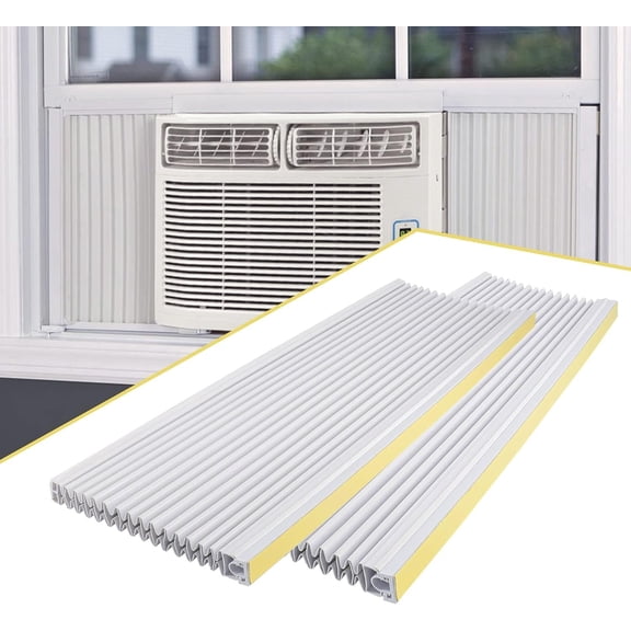 Air Conditioner Side Panel Kit for Window AC Units, Fits Up to 17" H x 10" W,Double Layers Window AC Side Panels Kit for Window Air Conditioner Screen,2 Pack