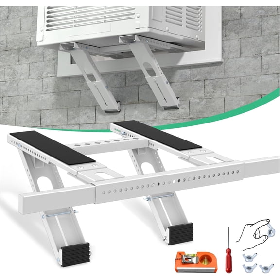 Air Conditioner Support Bracket No Drill: Heavy Duty 350lbs, Adjustable Width 31.5"-41.7", Drilless AC Support Bracket for Single/Double Hung Windows, Fits 5000-24000 BTU AC Units