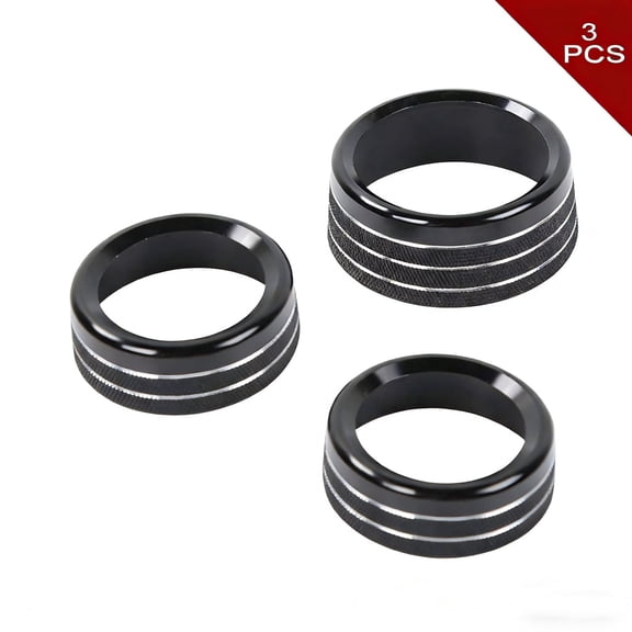 Air Conditioner Switch,Volume Controller Rings, Aluminum Car Interior Accessories Compatible with Challenger Dodge Durango Grand Cherokee 2015-2022(Black)