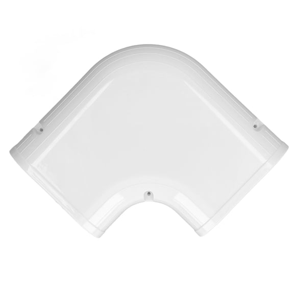 Air Conditioner Tubing Cover Elbow, Flat PVC Design, Replacement Part, Includes Screws Anchors
