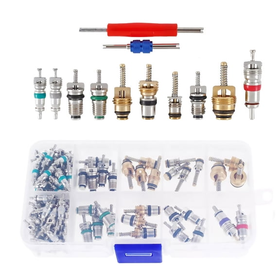 Air Conditioner Valve Core Remover Installer Kit Impact Resistant Metal Material for 134A and R12 Replacement