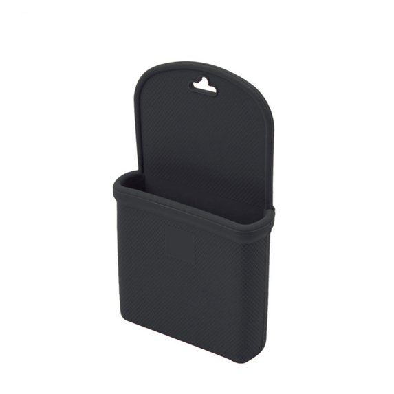 Air Conditioner Vent Hanging Pouch Car Hook Type Storage Bag Cell Phone Coin Headphone Silicone Hanging Bag Black