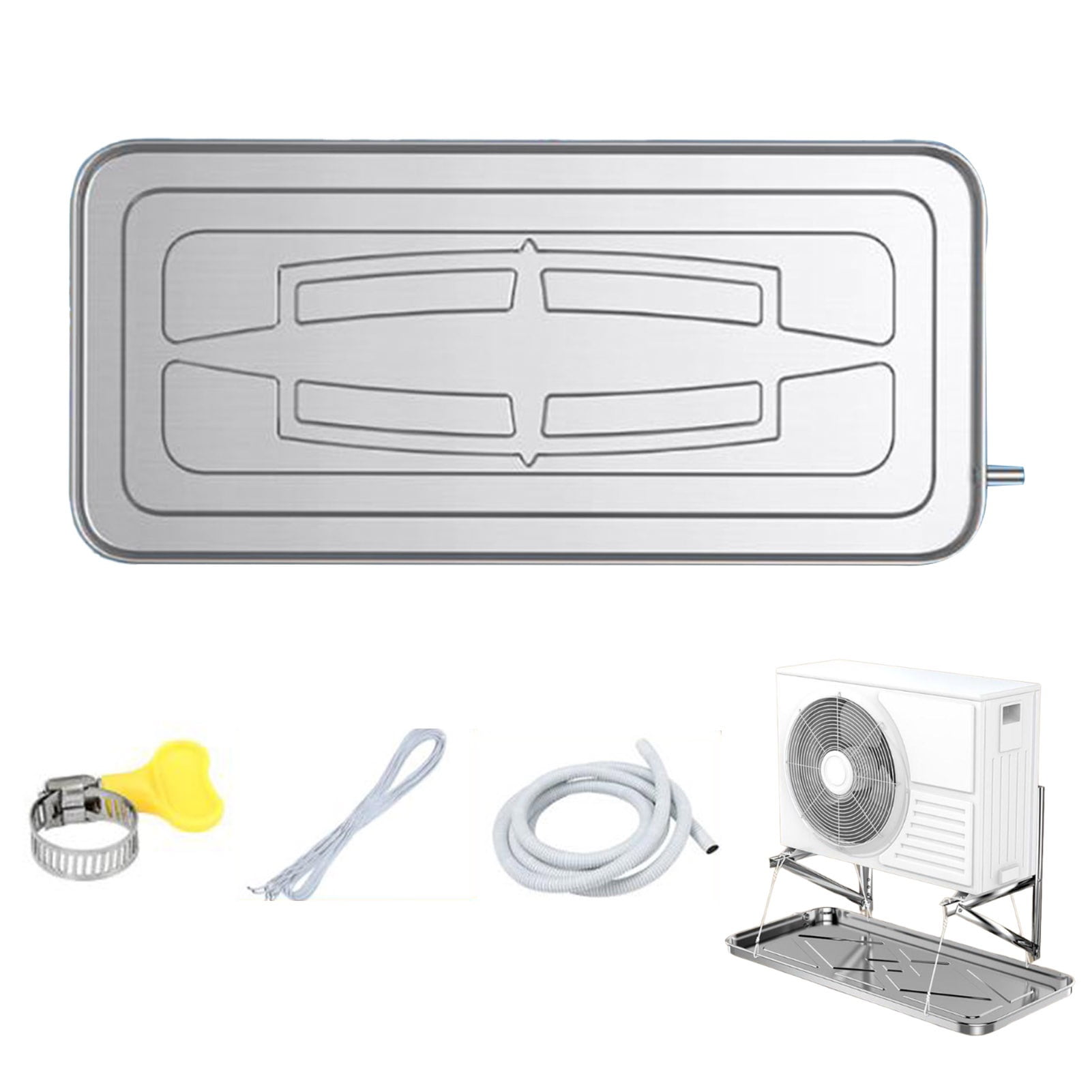 Air Conditioner Water Drip Tray, Stainless Steel Condensate Drain Tray ,for Split Air Conditioning Heat Pump Systems Indoor and Outdoor Use