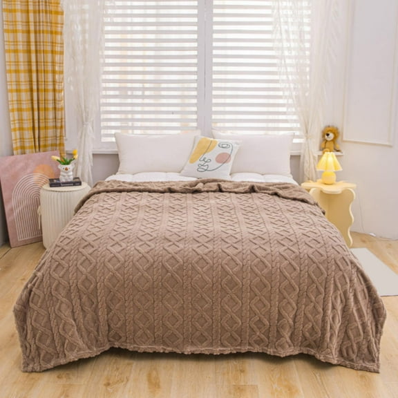 Air Conditioning Blanket Cover 150X200Cm Coffee Color D Polyester Blanket Colro:Coffee Material:Plush