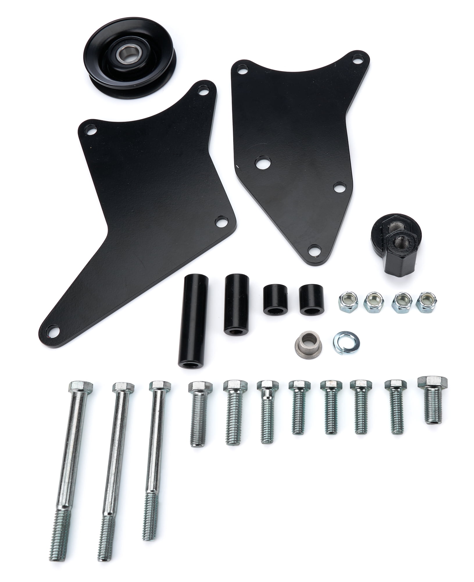 Air Conditioning Bracket - Passenger Side - Head Mount - Steel - Black Powder Coat - Sanden SD508 Compressor - Long Water Pump - Big Block Chevy - Each