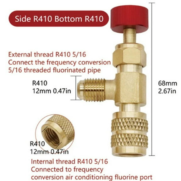 Air Conditioning Fluoride Safety Valve R22 R410 Connector Safety Adapter R410 Bottom R410