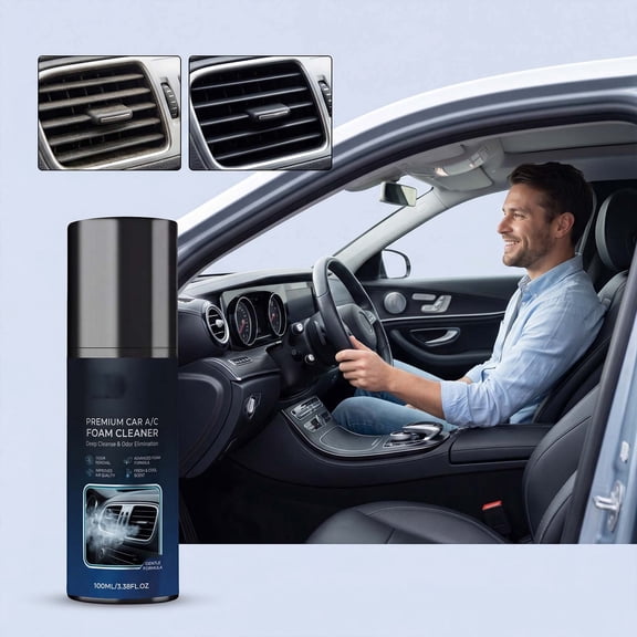 Air Conditioning Foam Cleaner For Automotive Ventilation Systems, Deep Cleaning Spray For Odor Removal And Grime Dissolving, Gentle Formula For AC Ducts And Interior Surfaces