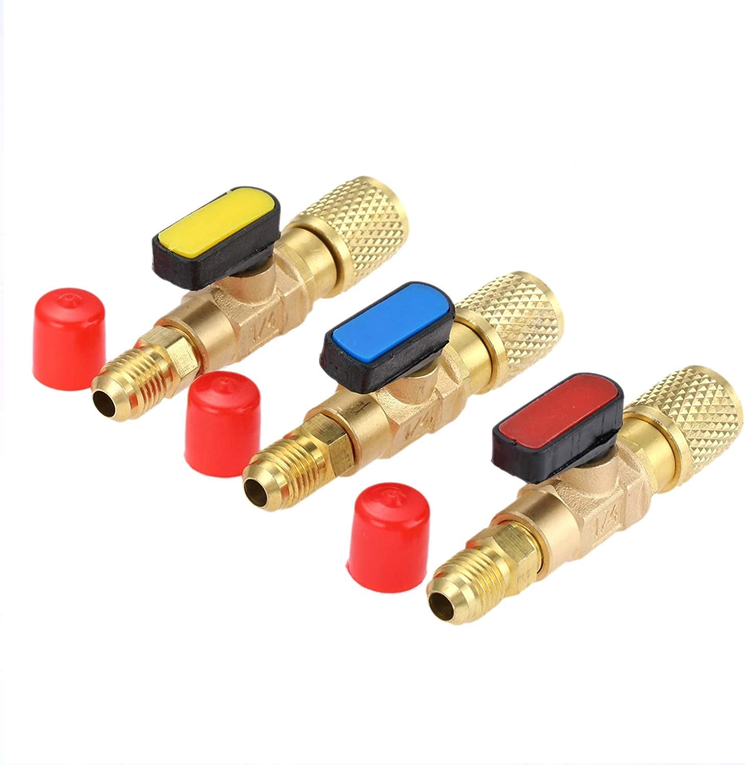 Valve Robinet Auto-obturant Canette 1/4 SAE 7/16-28 Pour Réfrigération Et Climatisation