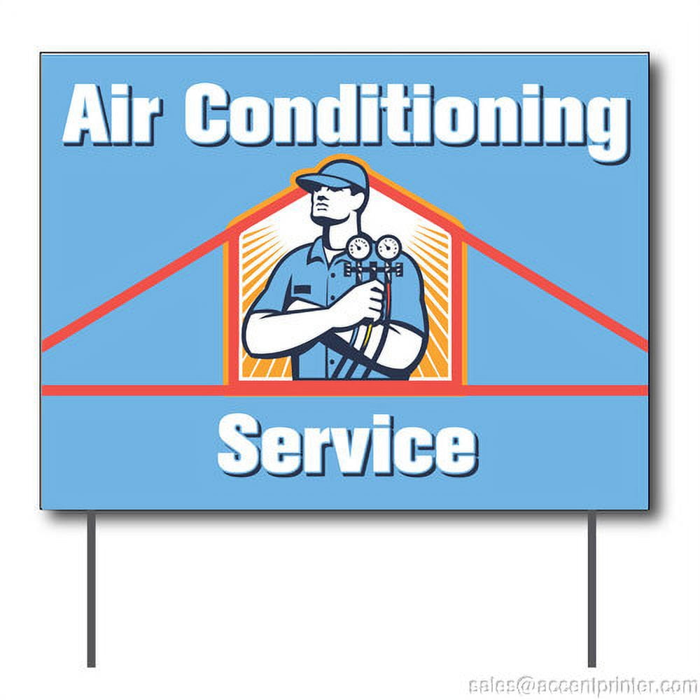 Air Conditioning Service Curbside Sign, 24"w x 18"h, Full Color Double
