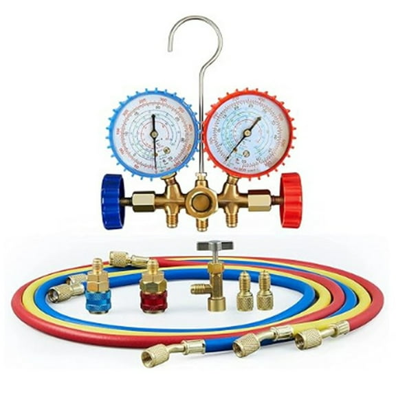 Air Conditioning Tools AC Diagnostic Manifold Gauge Set Hose Hook Kit For R410A likeweier