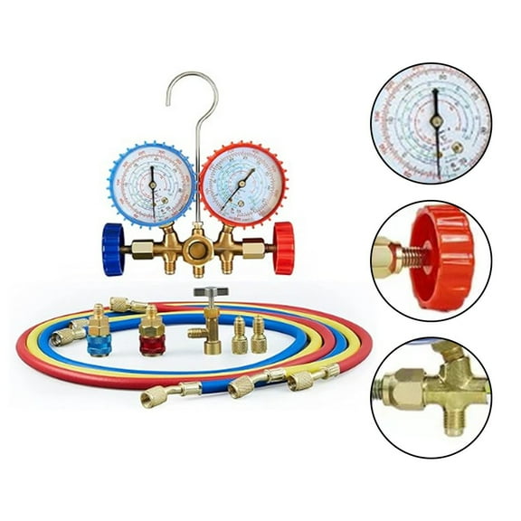 Air Conditioning Tools Ac Diagnostic Manifold Gauge Set Hose Hook Kit for R410A