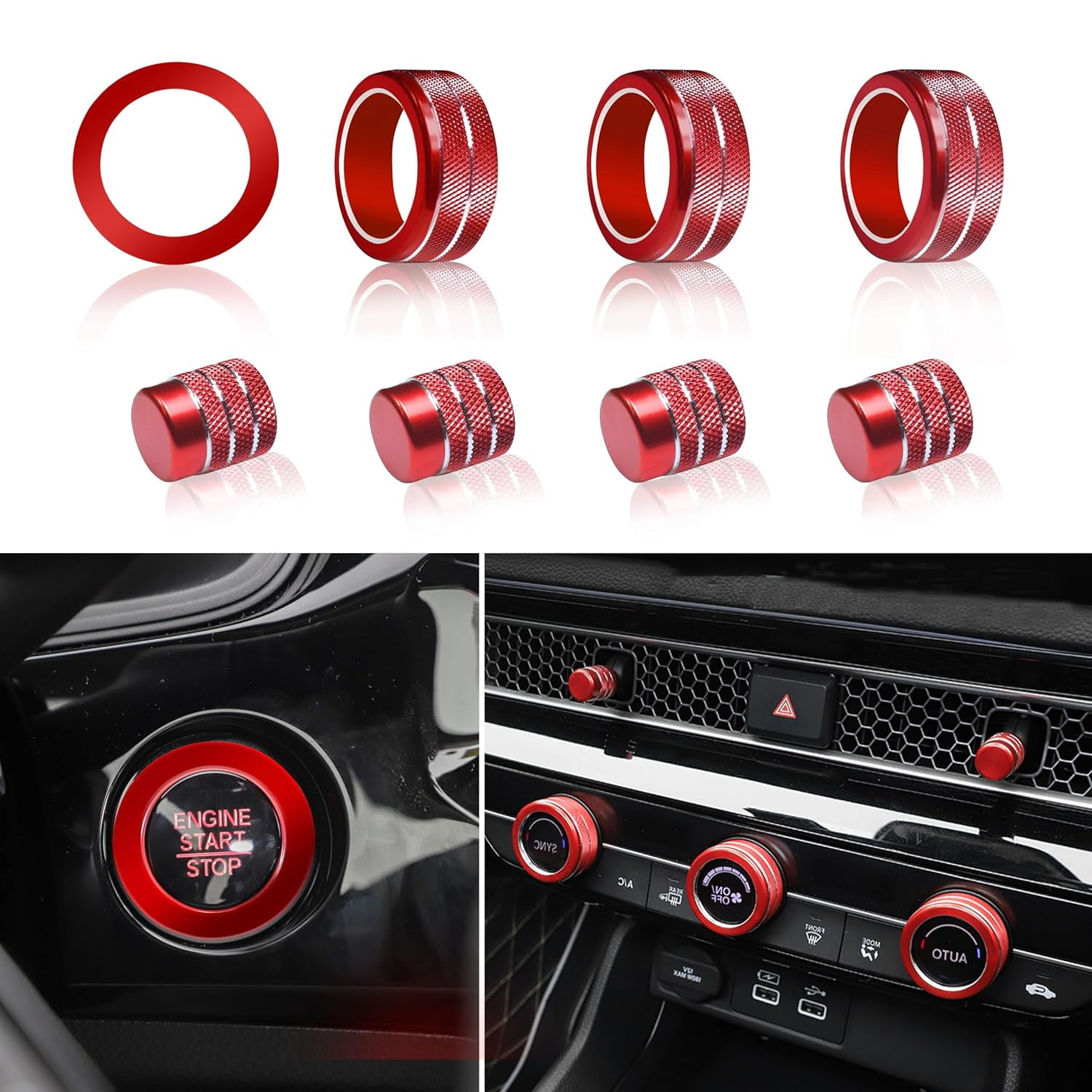 Air Conditioning, Vent Knob Cover for Honda Civic Accessories 2022 2023