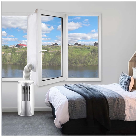 Air Conditioning Window Seal Kit 400cm - Portable AC Exhaust Vent Sealing Fabric for Mobile Air Conditioners and Dryers - Easy No-Drill Installation for Sliding Casement or Tilt Windows