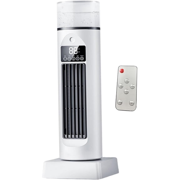 Air Cooling Fan 2-in-1 6 Wind Speeds Tower Fan with Humidification 120° Oscillating 6H Timer Silent LED Display Air Conditioner with Remote for Bedroom Living Room Office White.