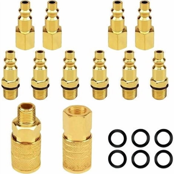 Air Coupler Connector Plug Kit1/4"NPT-12 Pcs Air Compressor Fittings American Pneumatic Quick Connector