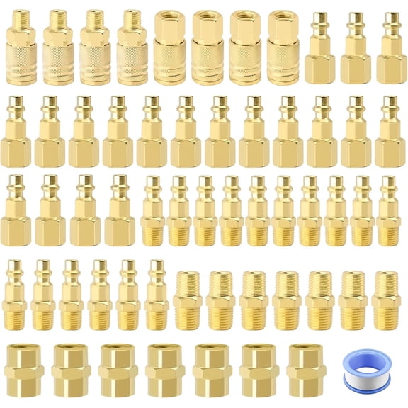 Air Coupler & Plug Kit,55 Pcs 1/4" NPT Air Tool Fittings Set,Quick Connect Air Hose Fittings Air Compressor Accessories