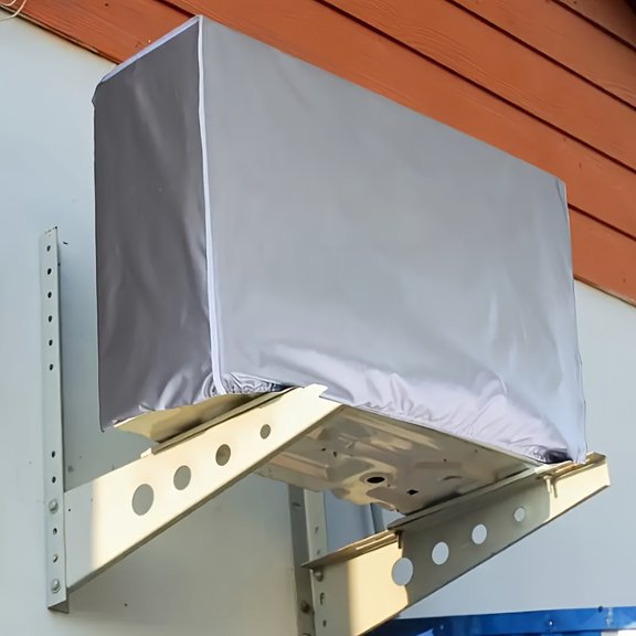 Air Cover with Waterproof Uv Resistant Material, 34 X 14 X 24 Inches, Silver, for Outdoor Ac Unit