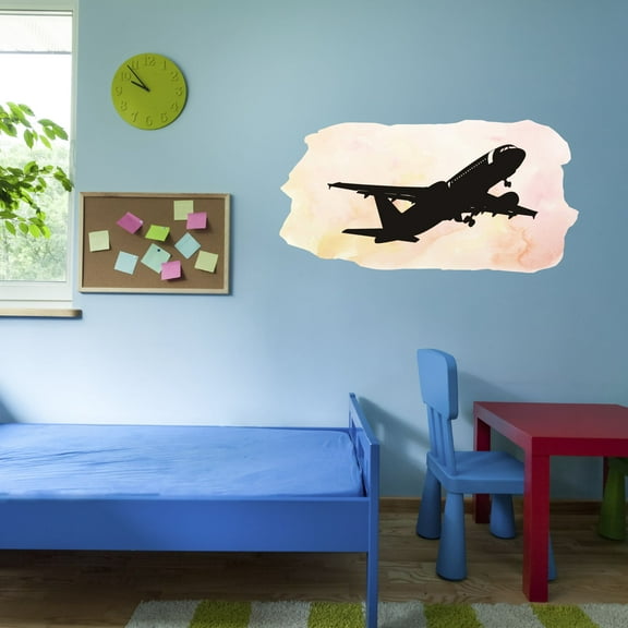 Air Craft Wall Decals for Boys Bedroom - Flying Aircraft Aeroplane DIY & Creativity Boy Girl Bedroom Wall Sticker - Size: 10 In x 5 In