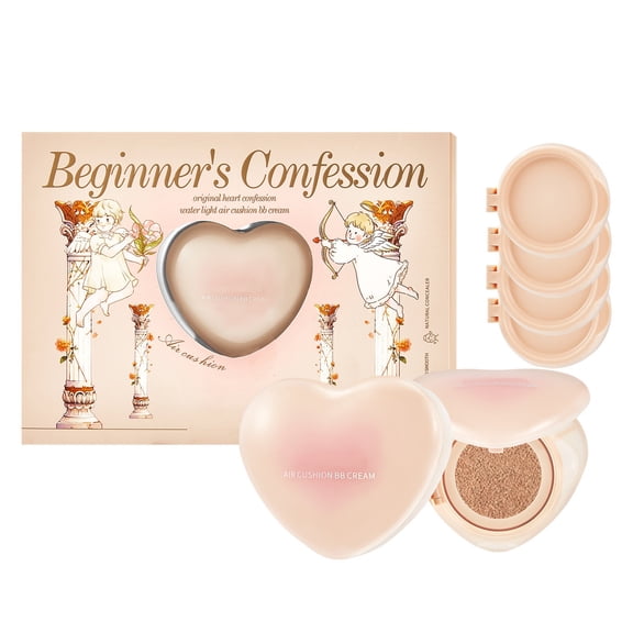Air Cushion BB Cream Cushion Foundation with 4 Replacement Cores, Concealer Full Coverage, Long-Lasting and Even For All Skin Types, Color Changing Foundation