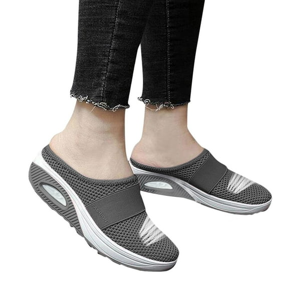 Air Cushion Slip-On Orthopedic Walking Shoes With Arch Support Knit Casual Comfort Outdoor Walking Shoes