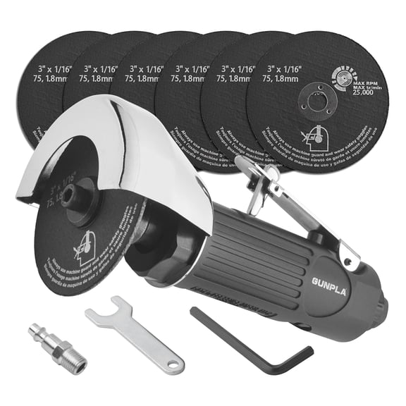 Air Cut Off Tool with 6Pcs 3-inch Die Grinder Cut-Off Wheel 20,000 RPM Pneumatic Metal Sheet Cutting Tool Pneumatic Cutter