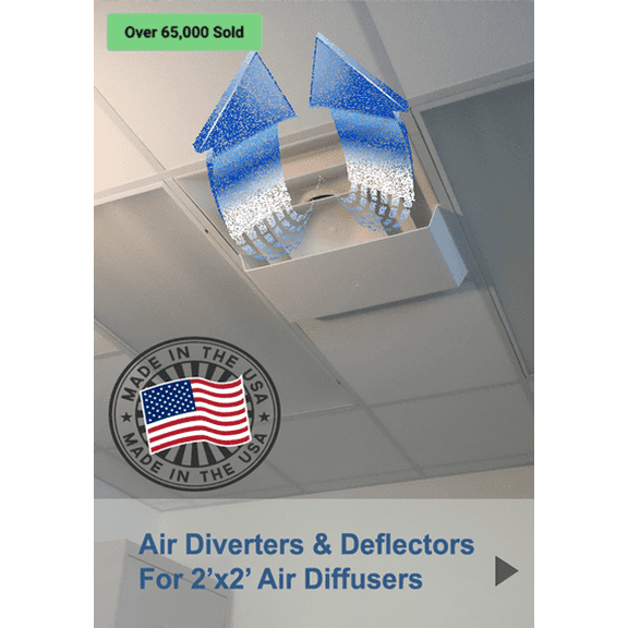 Air Diverter for 2'x2' Ceiling Air Diffuser-10 pack