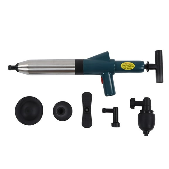 "Air Drain Unblocker, High Pressure Pipe Drain Blaster Handheld Stainless Steel Shell ABS Plastic Handle With Pressure Indicator For Bathroom For Kitchen"