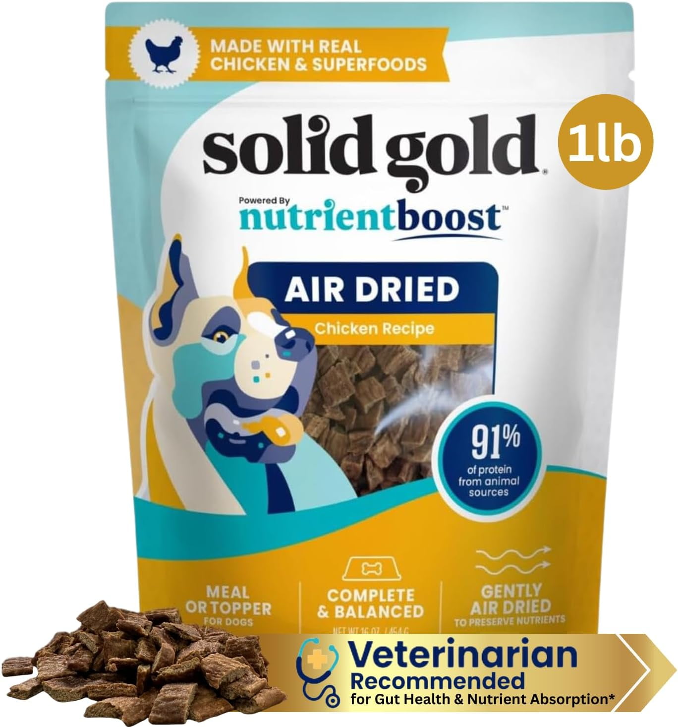 Air Dried Dog Food Toppers for Picky Eaters Healthy Dog Treats Made with Real Chicken to Serve