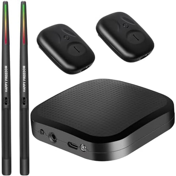 Air Drum Sticks Set, Electronic Drum Set, 3D Motion Sensing Drumstick with Clip-On Foot Pedals, 8 Sound Portable Practice Drum Kit Electric Drum Set for Home Party Kid Beginner$$Musical Instruments