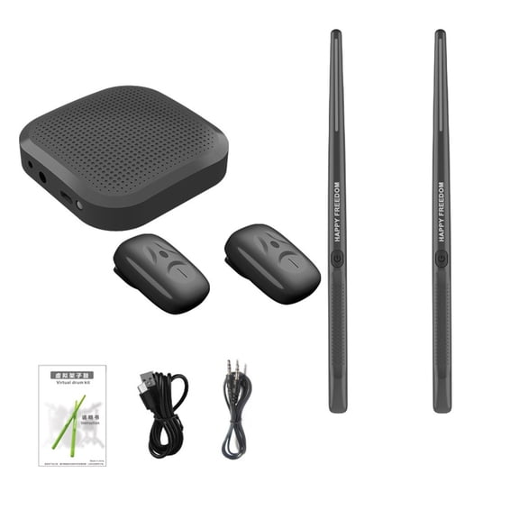 Air Drum Sticks Set, Virtual Electronic Drum Set, Electric Drumsticks, Air Drum with Drumsticks, Pedals, Electric Tabletop Drum Set Machine for Beginners Adults Kids Gift HJJLRH