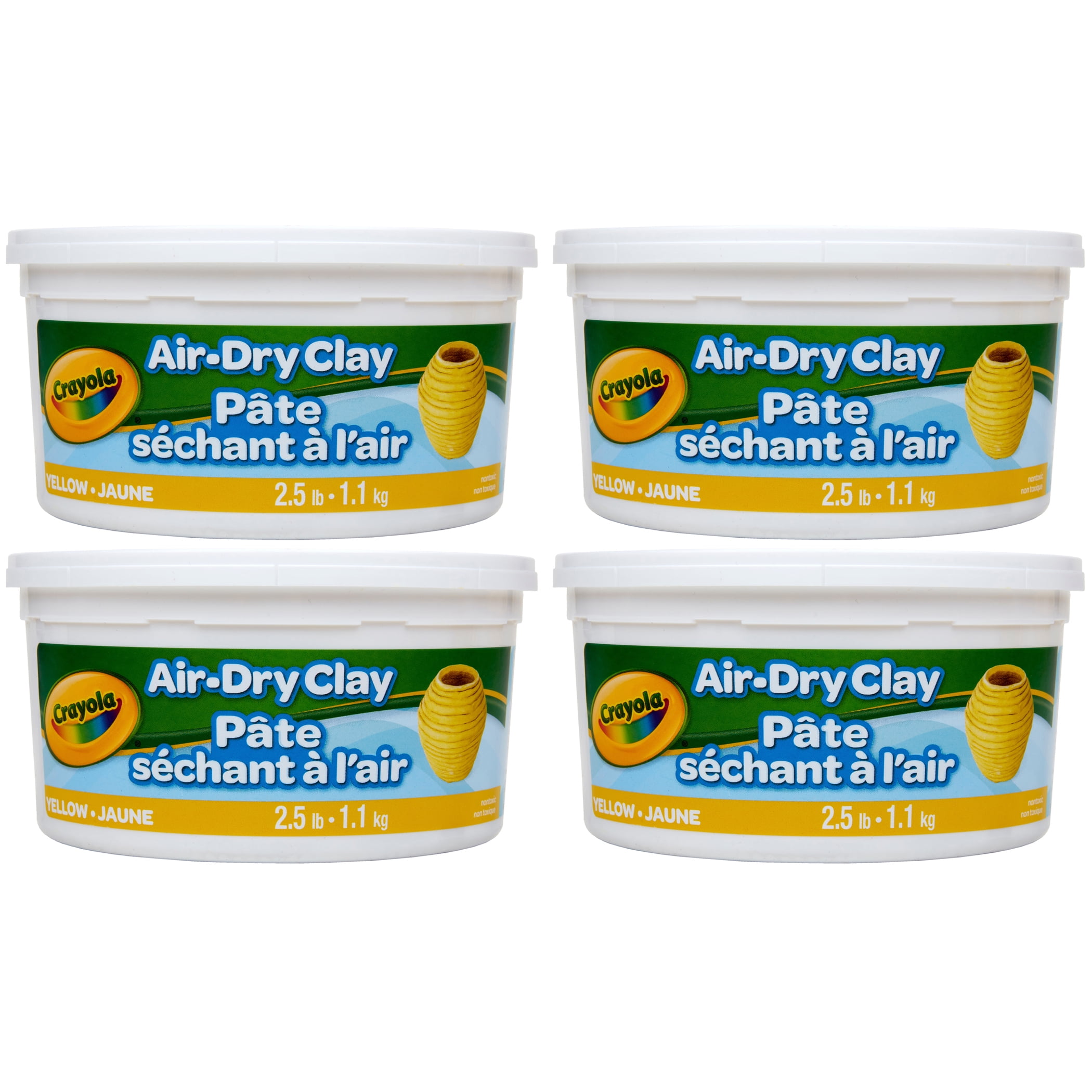 Crayola Air Dry Clay, 2.5lb Tub, Yellow, Pack of 4