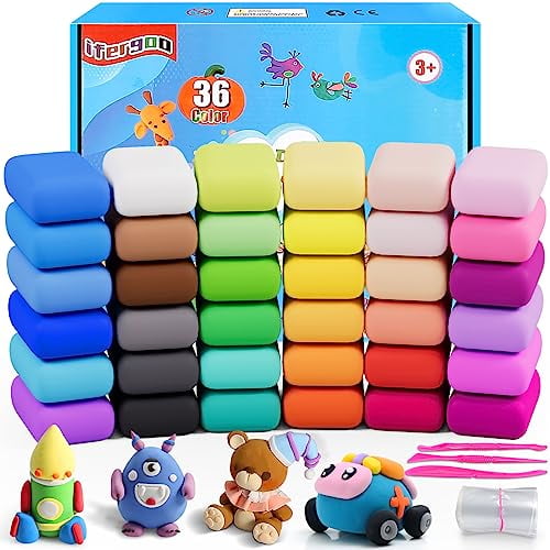 Air Dry Clay,36 Colors Magic Foam DIY Molding Clay for Slime add ins & Slime Supplies,Easy to use,Great Gift for Kids