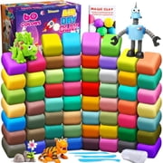 Air Dry Clay 60 Colors,Modeling Clay for Kids,DIY Molding Magic Clay,Gift for Kids Boys Girls