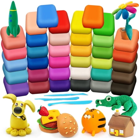 Air-Dry Clay Clearance 12 Colors Nature Color DIY Air Dry Clay with Tools as Best Present for Children Toy for Kids
