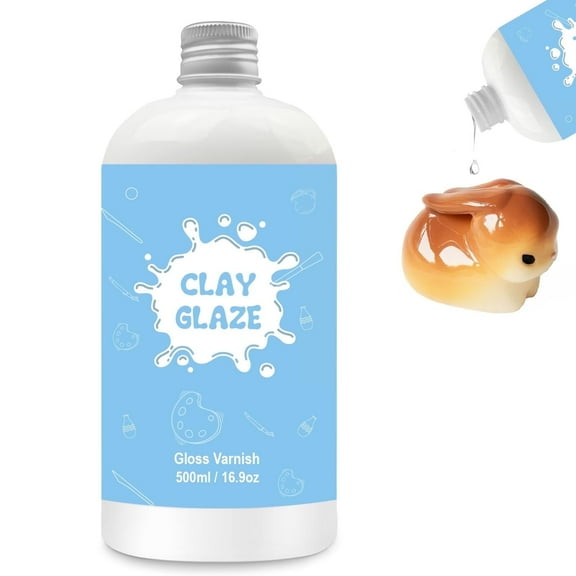 Air Dry Clay Glaze, 16.9 fl oz, Gloss Finish Clay Sealant, Waterproof & Scratch Resistant for Pottery