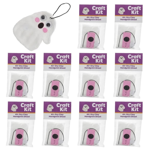 Air-Dry Clay Handprint Ghost Character Craft Kit - Makes 10